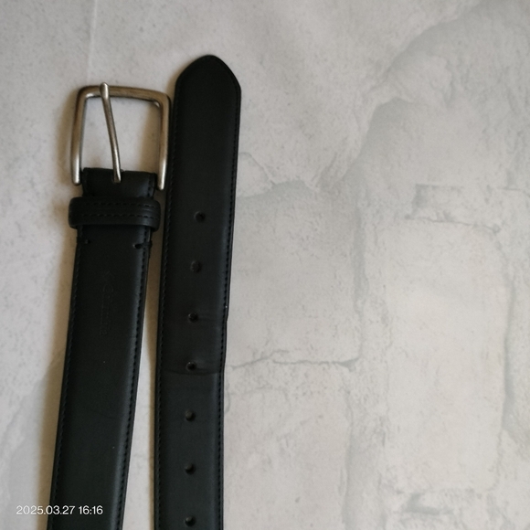 Columbia Men's Trinity Belt Black Silver Buckle Leather Lining Classic Business - Picture 8 of 11